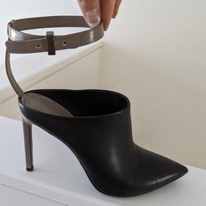 Vince Armon Leather Pointed Ankle Strap Booties